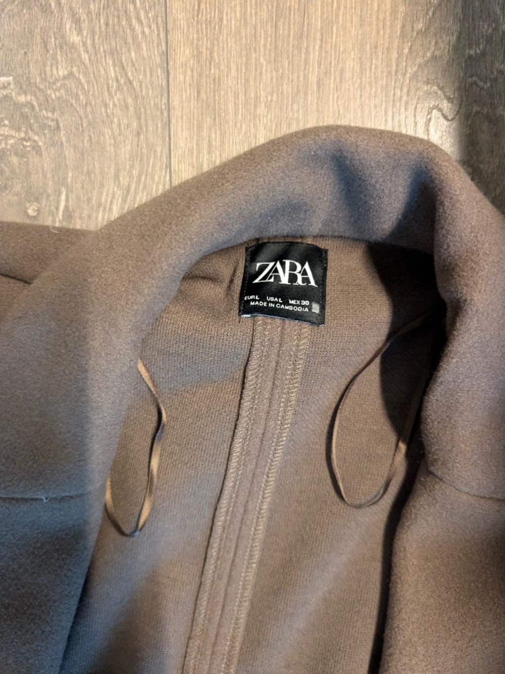 Zara Tan Long Wool-Blend Trench Coat
